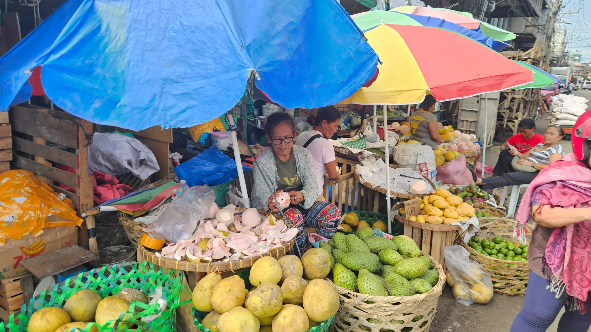 Colourful fruit stalls at Carbon Market, Cebu City Philippines